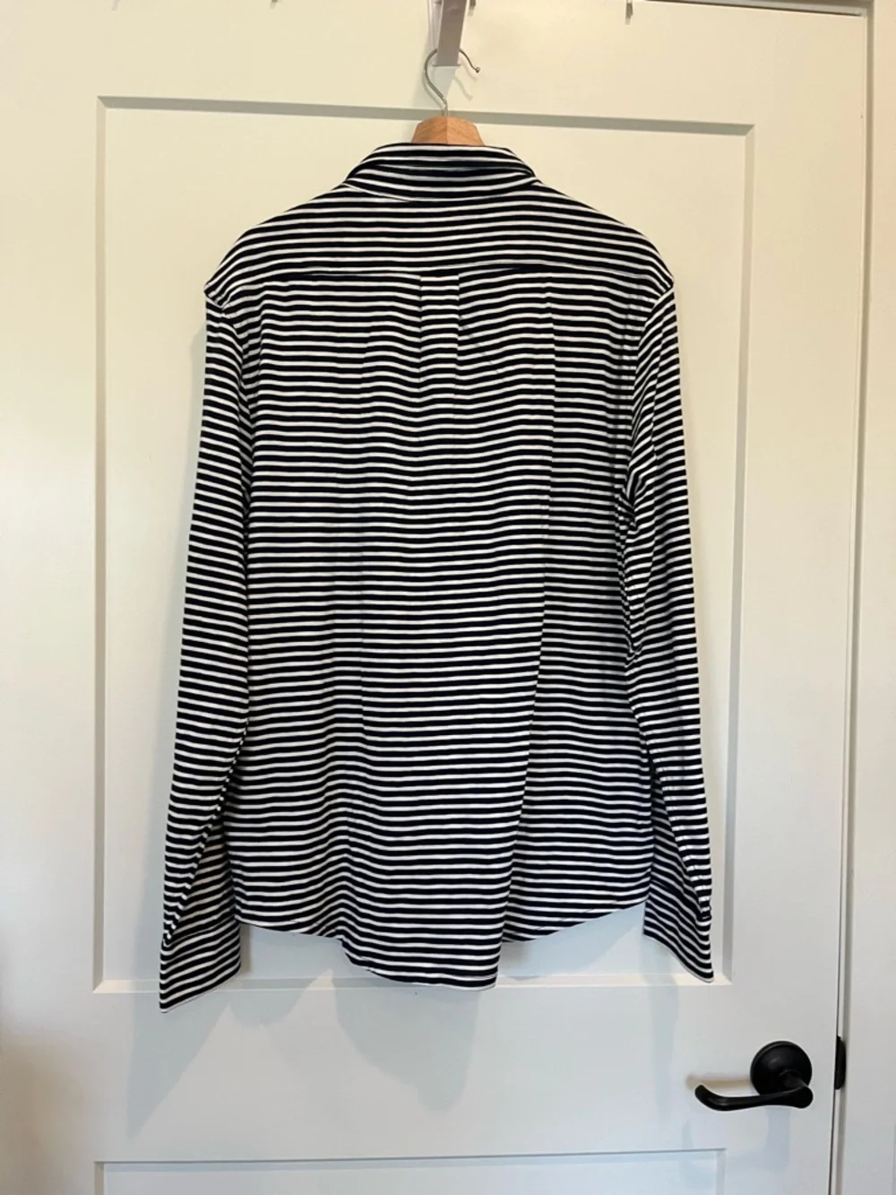 J Crew stripped cotton coastal nautical preppy stretchy office long sleeve shirt